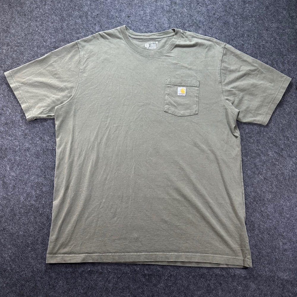 Carhartt Mens Green K87 Loose Fit Work Pocket T-Shirt XL Tall